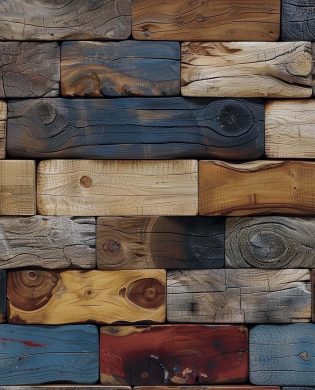 FLFK Faux Wood Bricks Wallpaper,Peel and Stick Wood Grain Wall Mural for Living Room, Bedroom, Kitchen, Office, Apartment Decor 16"x64"