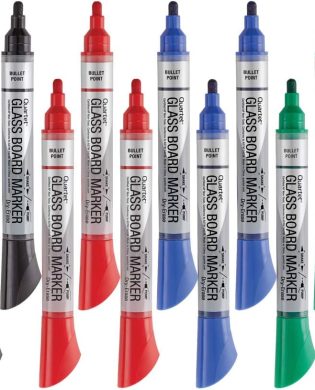 Quartet Glass Board Dry Erase Markers, Premium Whiteboard Markers, Bullet Tip, Assorted Colors, 12 Pack (79554)